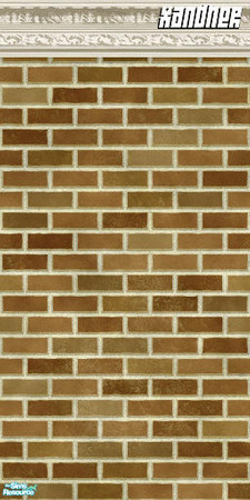 Sims 2 — Tan Brick, Crown moulding by Xandher — Simple brick with beautifully detailed crown moulding 