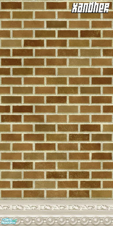 Sims 2 — Tan Brick, Kick moulding by Xandher — Simple brick with beautifully detailed kick moulding. 