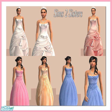 Sims 2 — S2S Evening Gown by sims2sisters — Enjoy! Credit to Chriko for the BallGown mesh. Mesh is included in zip.