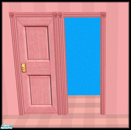 Sims 2 — NK PI Simple Interior Doors - Dusty Pink by MoMama — This standard Dusty Pink door and door frame are essential
