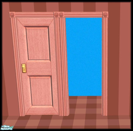 Sims 2 — NK PI Simple Interior Doors - Dark Rose by MoMama — This standard Dark Rose door and door frame are essential to