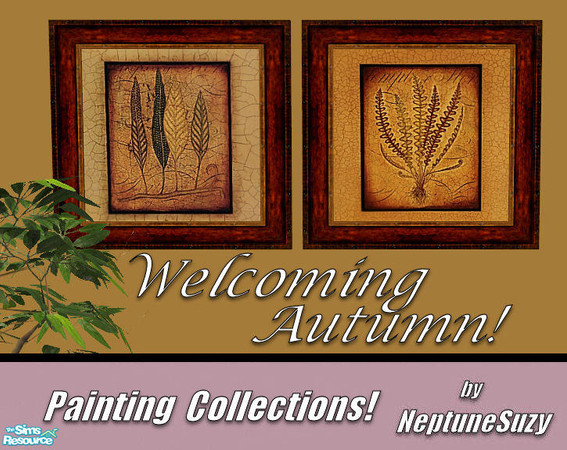 Sims 2 — NSC Painting Set82 - Welcoming Autumn by Neptunesuzy — Your Sims will love these Autumn Leaf Paintings! Enjoy!