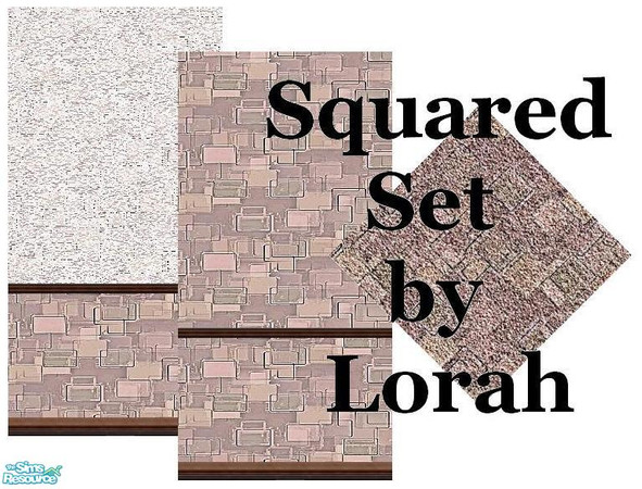 Sims 2 — Squared Set by Lorah — pink, texture by Helena