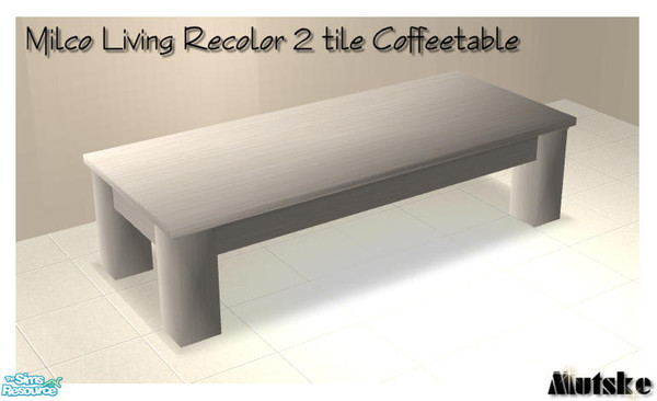 Sims 2 — Milco Living White -  2 tile Coffeetable by Mutske — Recolors from the Milco Livingroom set. Contains recolor of
