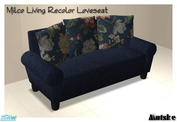 Sims 2 — Milco Living Black - Loveseat by Mutske — Recolors from the Milco Livingroom set. Contains recolor of the Chair,