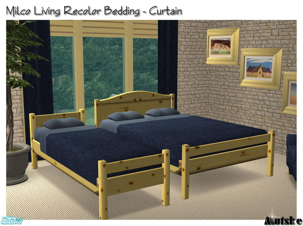 Sims 2 — Milco Living Black - Bedding / Curtains by Mutske — Recolors from the Milco Livingroom set. Contains recolor of