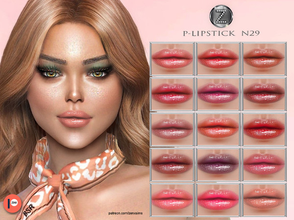 Sims 4 — [Patreon] - (Early Access) LIPSTICK N29 by ZENX — -Base Game -All Age -For Female -15 colors -Works with all of
