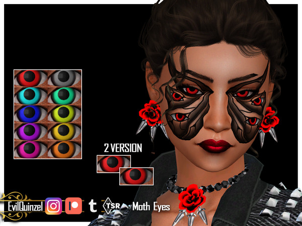 Sims 4 — Moth Eyes by EvilQuinzel — Scary eyes in ten shades. - Facepaint category; - Female and male; - Teen + ; - All