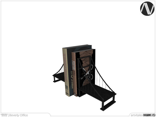 Sims 4 — Mid Century Modern | Beverly Bridge Bookends by ArtVitalex — Office And Study Room Collection | All rights