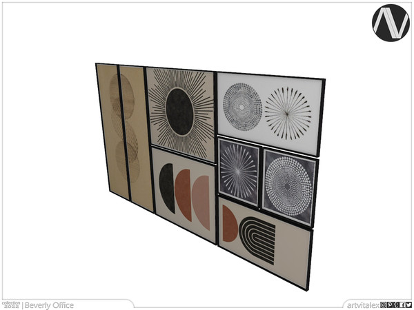 Sims 4 — Mid Century Modern | Beverly Paintings by ArtVitalex — Office And Study Room Collection | All rights reserved |