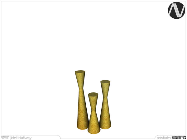 Sims 4 — Mid Century Modern | Neil Conical Triple Decor by ArtVitalex — Hallway Collection | All rights reserved | Belong