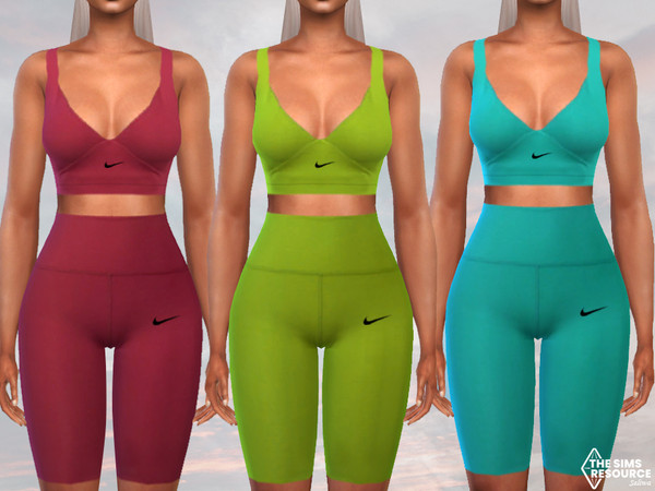 Sims 4 — V Neck Half Leggings Fitness Outfit by saliwa — V Neck Half Leggings Fitness Outfit 5 colours