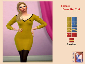 Sims 4 — ws Female Dress Star Trek - RC by watersim44 — Female Dress Star Trek - recolor. Inspired by a movie. It's a