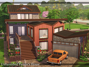 Sims 4 — Unfurnished Painter's House | noCC by simZmora — A painter once lived in this house. He moved out because of