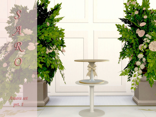 Sims 4 — Amara Tall Cake Plate by SSR99 — Another plate for your food, but taller and with a bow to make that cake stand