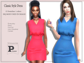 Sims 4 — Classic Style Dress by pizazz — Classic Style Dress for your sims 4 games. The dress is stylish and modern great