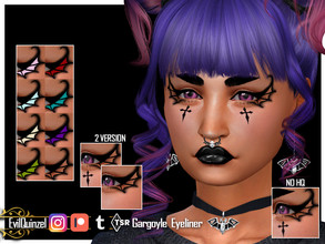 Sims 4 — Gargoyle Eyeliner by EvilQuinzel — - Eyeliner category; - Female and male; - Teen + ; - All species; - 8 colors,