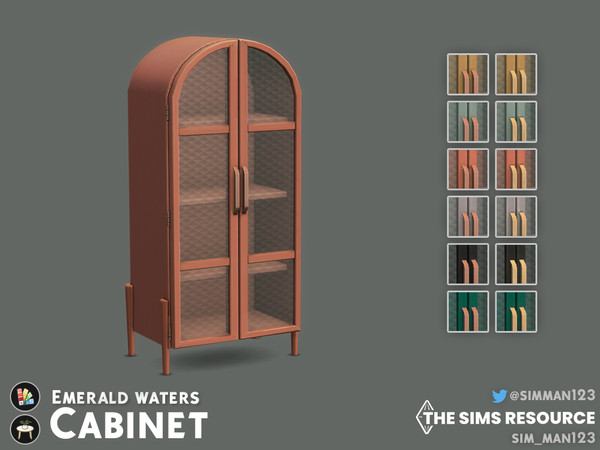 Sims 4 — Emerald Waters Cabinet by sim_man123 — A gorgeous cabinet, with generous amounts of storage space on deep