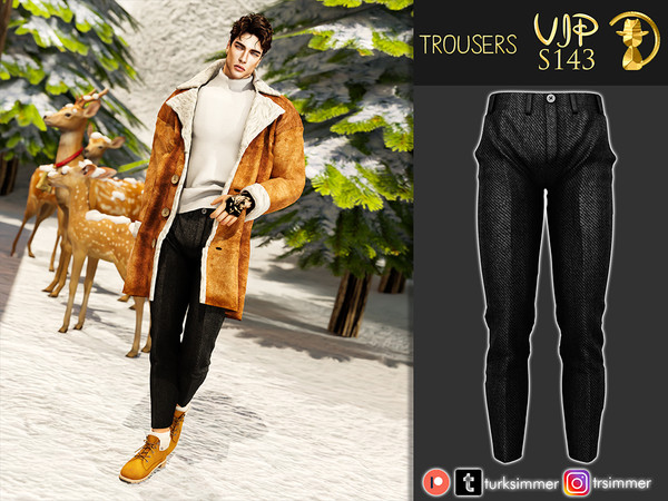 Sims 4 — [PATREON] (Early Access) Trousers S143 by Daph's — 8 Swatches Compatible with HQ mod Works with all of skins