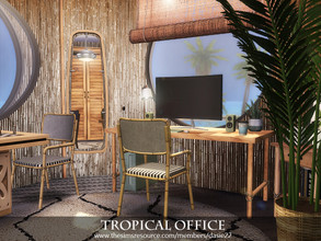Sims 4 — Tropical Office by dasie22 — Tropical Office is a charming room and it is built on an octagonal plan. Please,
