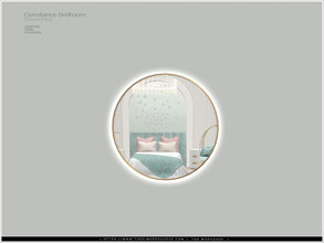 Sims 4 — Constance bedroom - wall mirror by Severinka_ — Wall round gold mirror with light From the set 'Constance