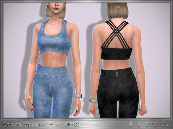 Sims 4 — Storm Sports Bra. by Pipco — A sports bra in 15 colors. Base Game Compatible New Mesh All Lods HQ Compatible
