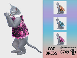 Sims 4 — Cat Dress C749 by turksimmer — 3 Swatches Compatible with HQ mod Works with all of skins Custom Thumbnail All
