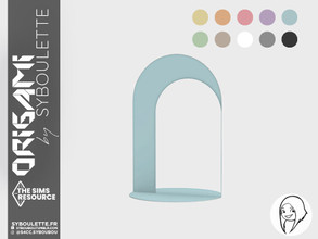 Sims 4 — Origami - Mirror by Syboubou — Mirror with shelf made from a folded metal sheet available in 10 pastel swatches.