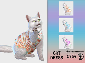 Sims 4 — Cat Dress C754 by turksimmer — 3 Swatches Compatible with HQ mod Works with all of skins Custom Thumbnail All