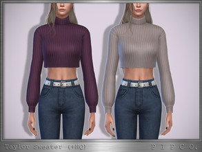 Sims 4 — Taylor Sweater. by Pipco — A cropped sweater in 12 colors. Base Game Compatible New Mesh All Lods HQ Compatible