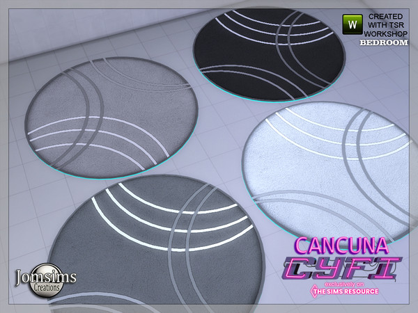 Sims 4 — CyFi Cancuna bedroom rugs by jomsims — CyFi Cancuna bedroom rugs. Big round version
