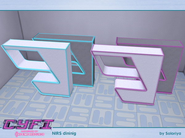 Sims 4 — CyFi Nirs Dining. Cabinet by soloriya — Large cabinet. Part of CyFi Nirs Dining set. 4 color variations.