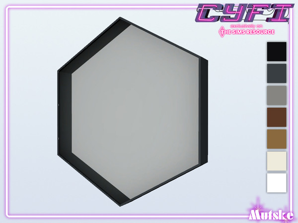 Sims 4 — CyFi Hexagon Window Type B 2x1 by Mutske — Part of the construtionset Hexagon and CyFi Collaboration. Made