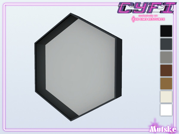 Sims 4 — CyFi Hexagon Window Type B 15x1 by Mutske — Part of the construtionset Hexagon and CyFi Collaboration. Made
