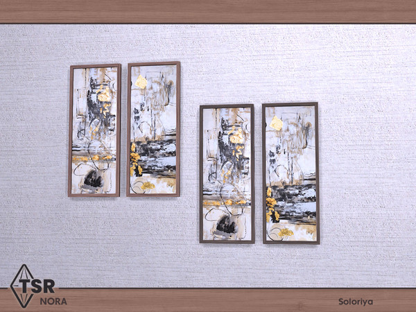 Sims 4 — Nora. Paintings by soloriya — Two abstract paintings in one mesh. Part of Nora set. 2 color variations.