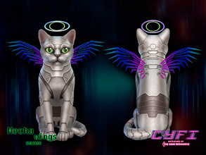 Sims 4 — CyFi Mecha Wings Cat by Suzue — -New Mesh (Suzue) -7 Swatches -Costumes Category