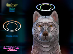 Sims 4 — CyFi Cyber Halo Large Dogs by Suzue — -New Mesh (Suzue) -10 Swatches -Hat Category