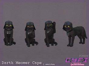 Sims 4 — CyFi - Darth Meower Cape by Dissia — Cape for cat inspired by Star Wars Darth Vader Two swatches
