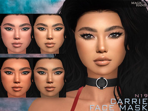 Sims 4 — Carrie Face Mask N19 by MagicHand — Asian face mask with eyeliner (5 shades) - HQ compatible. Preview - CAS