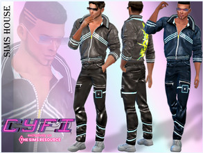 Sims 4 — Men's cyberpunk pants by Sims_House — Men's cyberpunk pants 6 options. Men's cyberpunk pants for The Sims 4