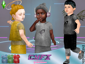 Sims 4 — CyFi T-Shirt Cape - Needs SP Toddler by Pelineldis — A cool cape t-shirt in a metallic look for toddler boys in