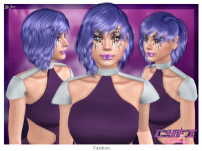 Sims 4 — CyFi - Carbon (Hairstyle) by JavaSims — -Female -T/YA/A/E -35+ Colors -New Mesh! -Hat Compatible! -Custom