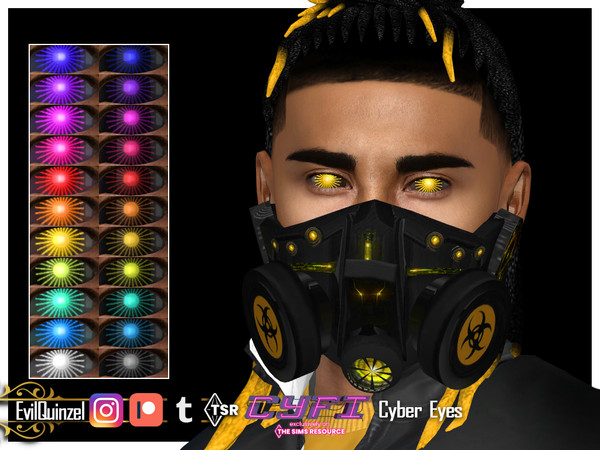 Sims 4 — CyFi - Cyber Eyes by EvilQuinzel — Eyes for bionic sims and for robots! - Facepaint category; - Female and male;