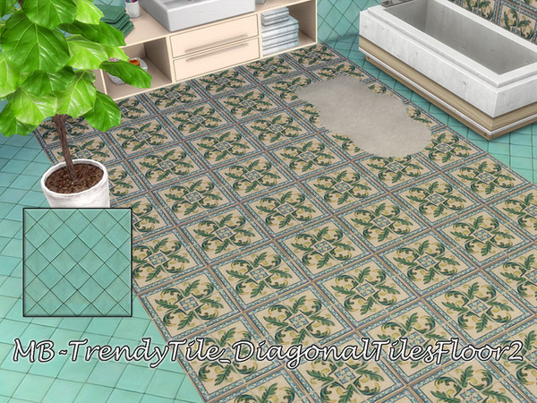 Sims 4 — MB-TrendyTile_DiagonalTilesFloor2 by matomibotaki — MB-TrendyTile_DiagonalTilesFloor2 Seconed floor part of the
