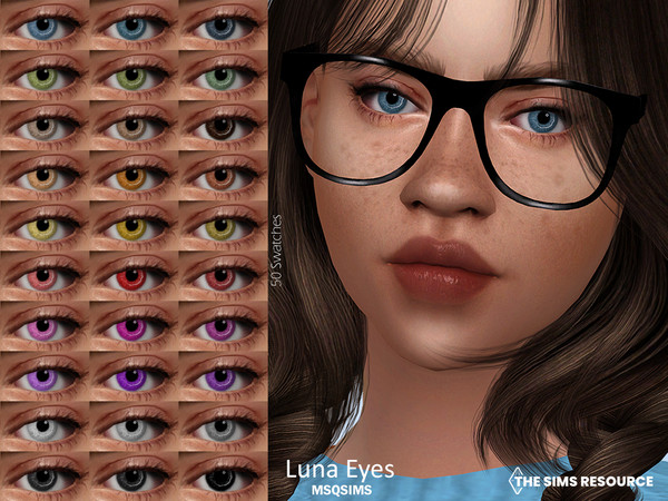 Sims 4 — Luna Eyes by MSQSIMS — These eyes are available in 50 swatches. It is suitable for Female/Male from Infant-
