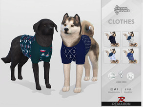Sims 4 — Navy Shirt 01 for Large Dogs  by remaron — Navy shirt for large dogs in The Sims 4 -06 Swatches available