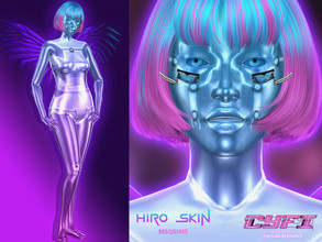 Sims 4 — CyFi Hiro Skin by MSQSIMS — This shiny robot skin for female and male sims comes in 15 gradient colors.It was