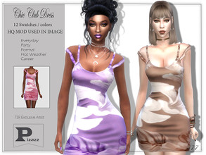 Sims 4 — Chic Club Dress by pizazz — Chic Club Dress for your sims 4 games. The dress is stylish and modern great for