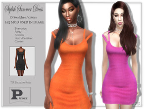 Sims 4 — Stylish Summer Dress by pizazz — Stylish Summer Dress for your sims 4 games. The dress is stylish and modern