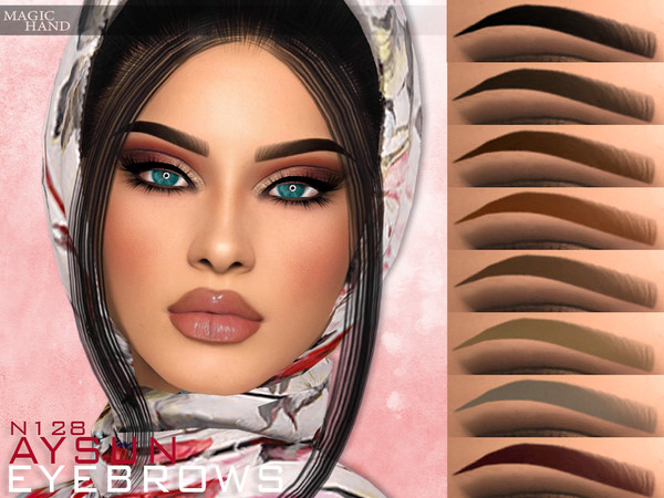 Sims 4 — [Patreon] Aysun Eyebrows N128  by MagicHand — Upward eyebrows in 13 colors - HQ Compatible. Preview - CAS